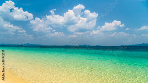 Fototapeta Naklejka Na Ścianę i Meble -  heaven sunlight color soft background Low tide beach sand.