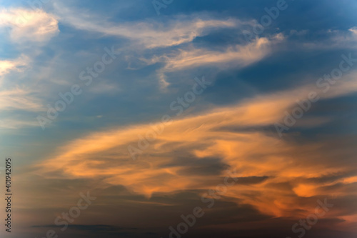 sky with white fluffy clouds natural background. © Emoji Smileys People