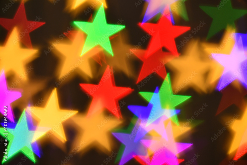 Obraz premium colorful stars illumination for holiday or abstract boke background