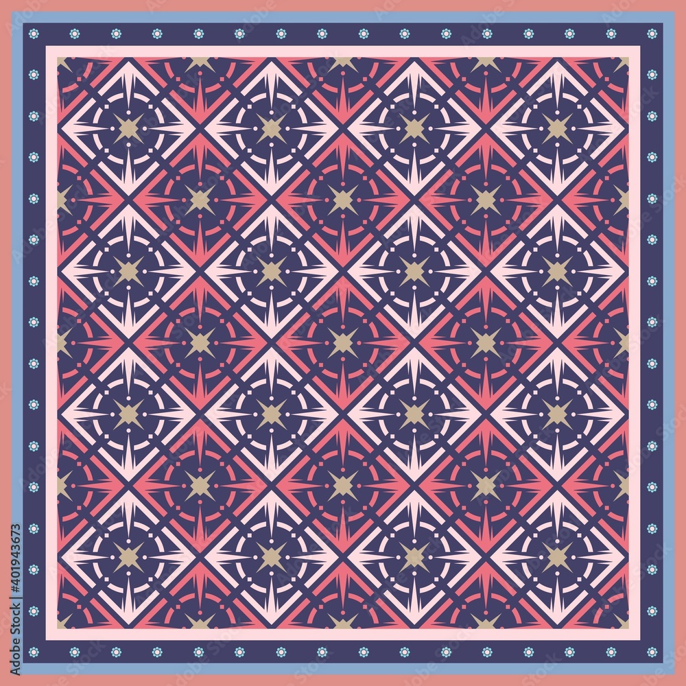 Design of hijab or scarf motifs with luxury patterns. can be used also for other fabric patterns or wallpaper.vector design inspiration
