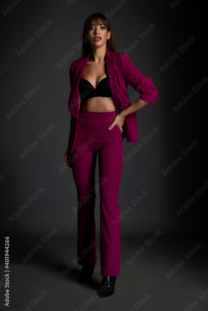 Beautiful fashion black hair woman posing in the studio Beautiful fashion black hair woman posing in the studio