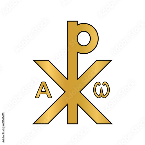 Chrismon sign icon on white.