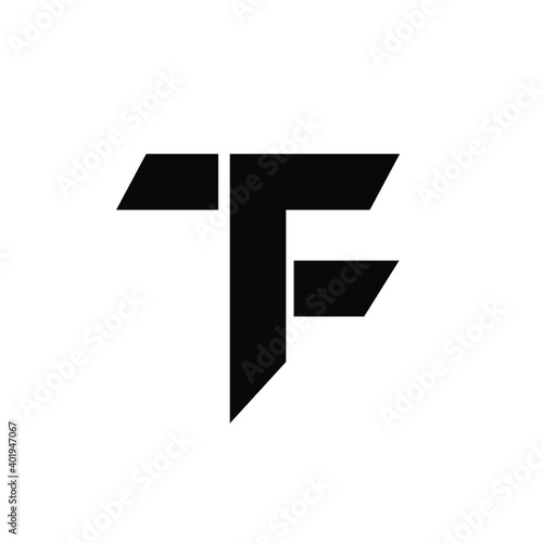 tf ft minimal logo icon design vector