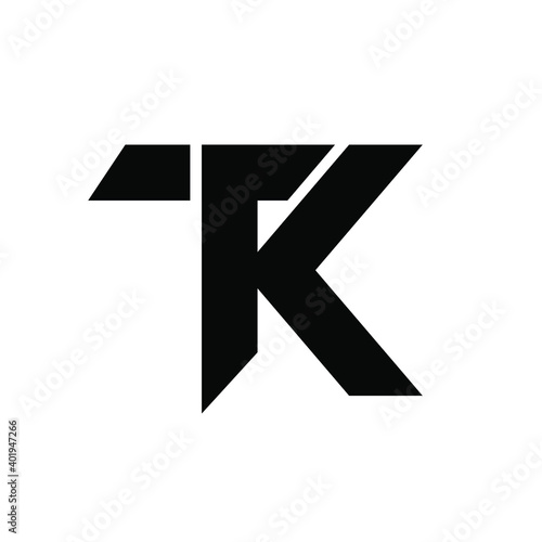 tk kt minimal logo icon design vector