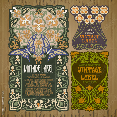 vector vintage items: cover Art Nouveau