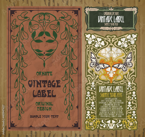 vector vintage items: cover Art Nouveau