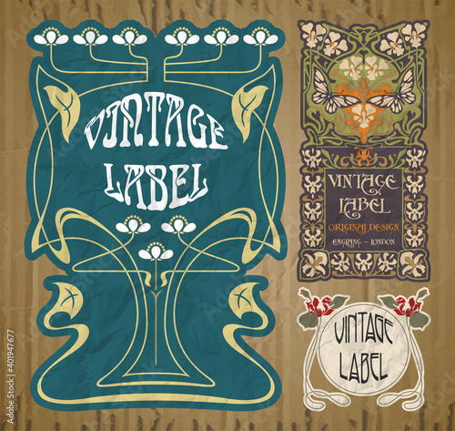 vector vintage items: cover Art Nouveau