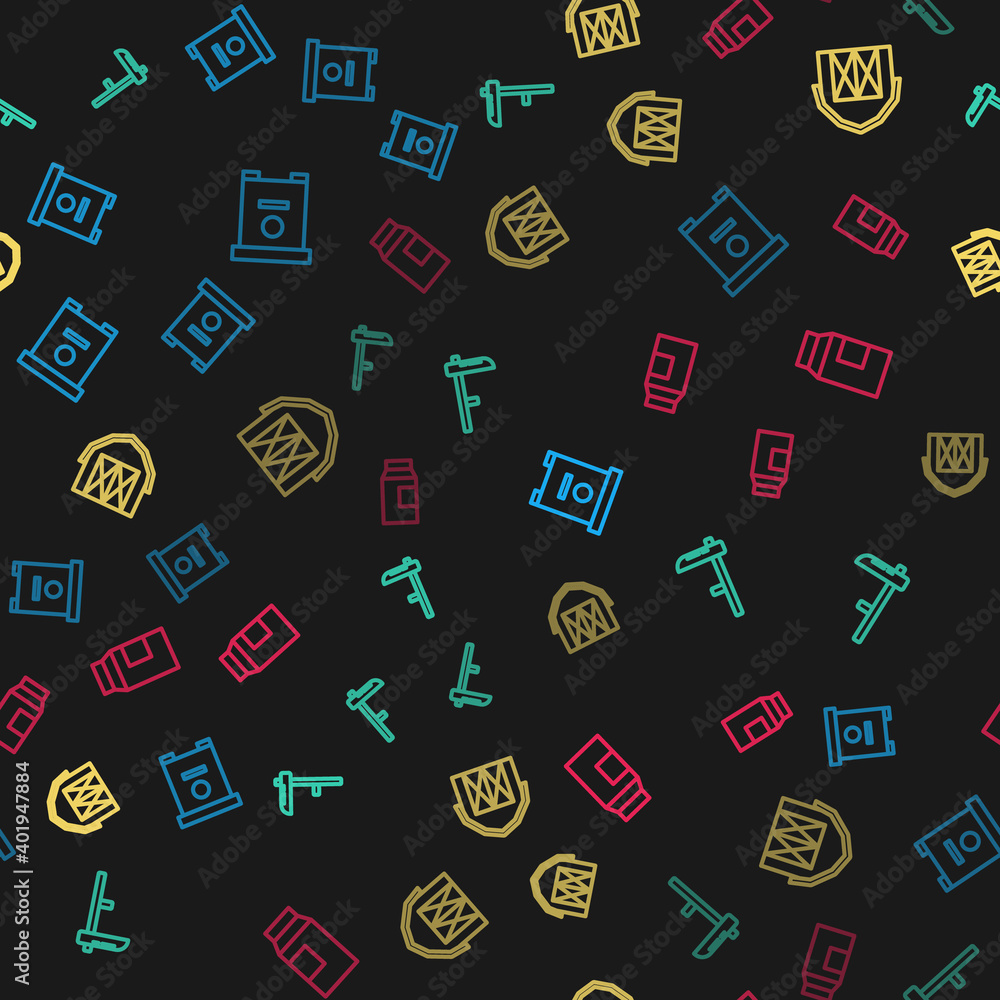Set line Hive for bees, Scythe, Farm house and Paper package milk on seamless pattern. Vector. Set line Hive for bees, Scythe, Farm house and Paper package milk on seamless pattern. Vector.