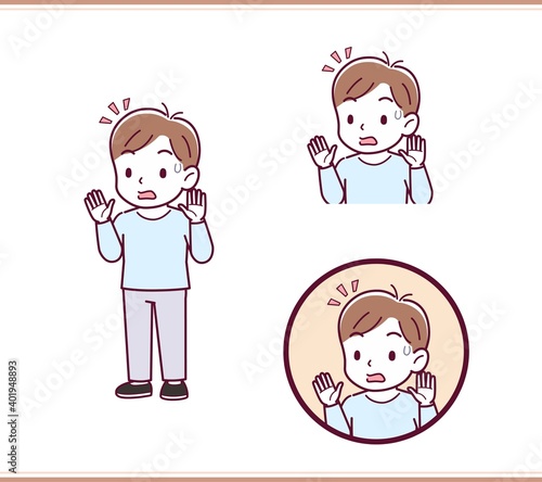 Boy in blue long sleeves