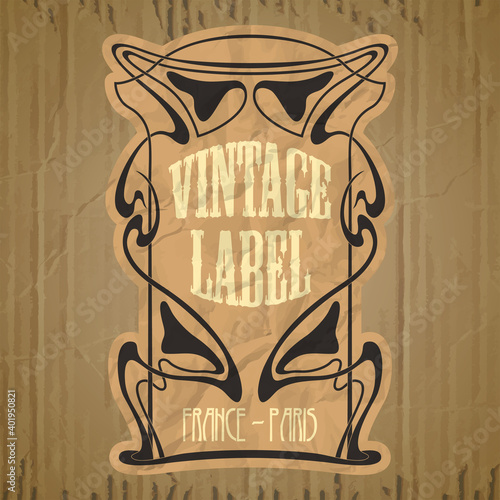 vector vintage items: cover Art Nouveau