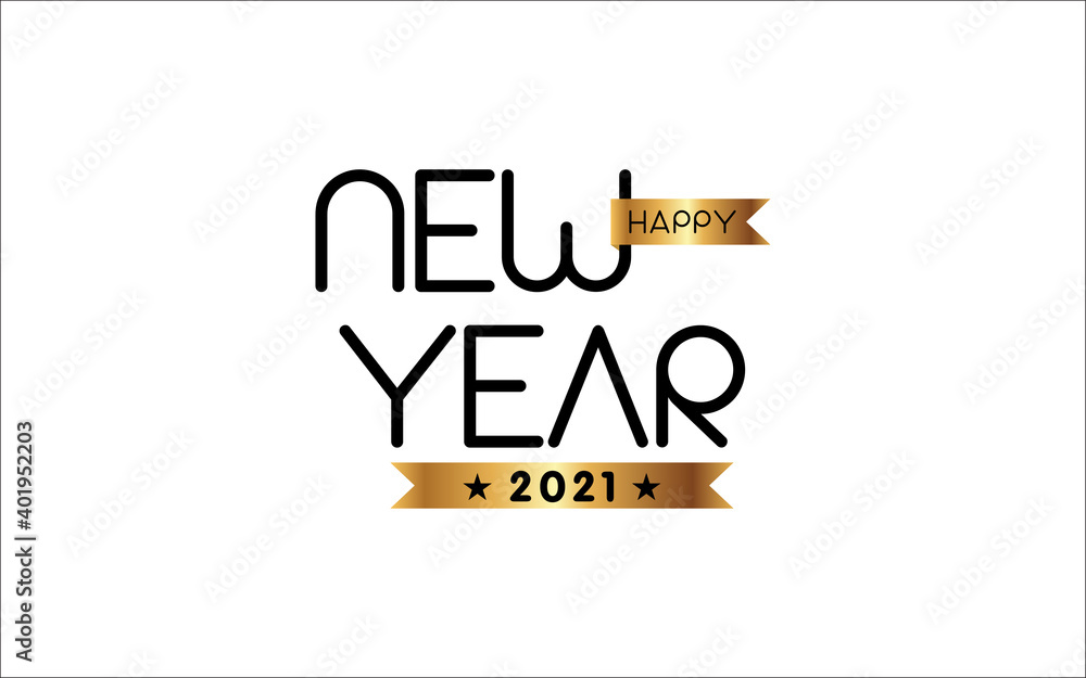 Illustration vector graphic of 2021 Happy New Year logo design template Illustration vector graphic of 2021 Happy New Year logo design template