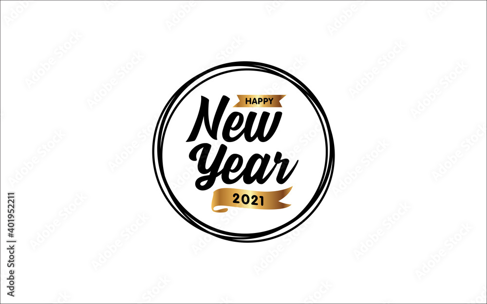 Illustration vector graphic of 2021 Happy New Year logo design template Illustration vector graphic of 2021 Happy New Year logo design template