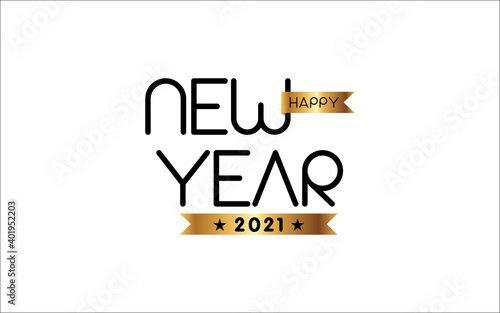  Illustration vector graphic of 2021 Happy New Year logo design template