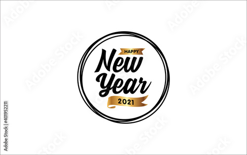  Illustration vector graphic of 2021 Happy New Year logo design template