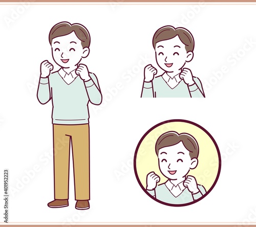 Dad in blue long sleeves