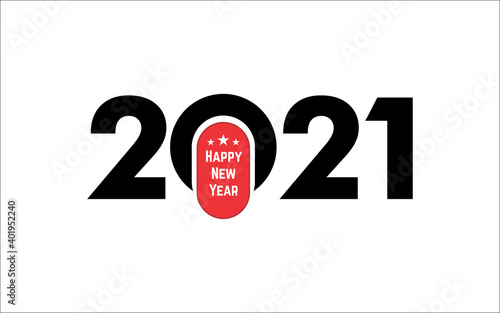  Illustration vector graphic of 2021 Happy New Year logo design template