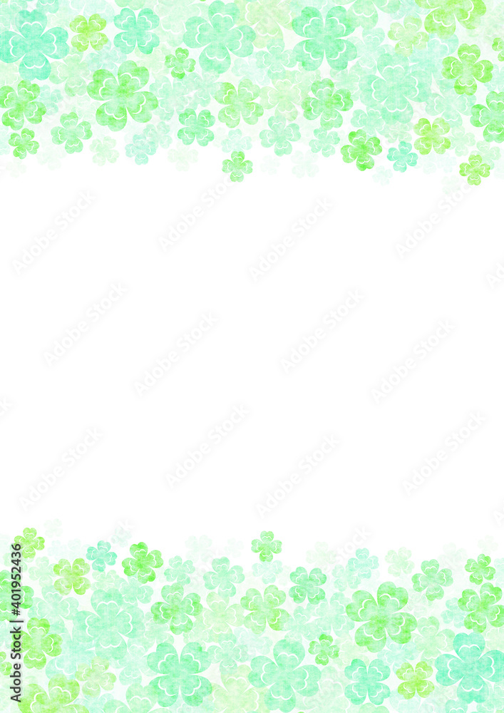 四つ葉のクローバーが上下に広がる背景イラスト no.06 四つ葉のクローバーが上下に広がる背景イラスト no.06