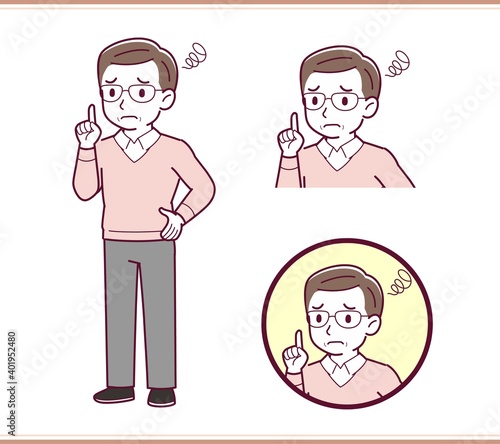 Healthy elderly man with glasses