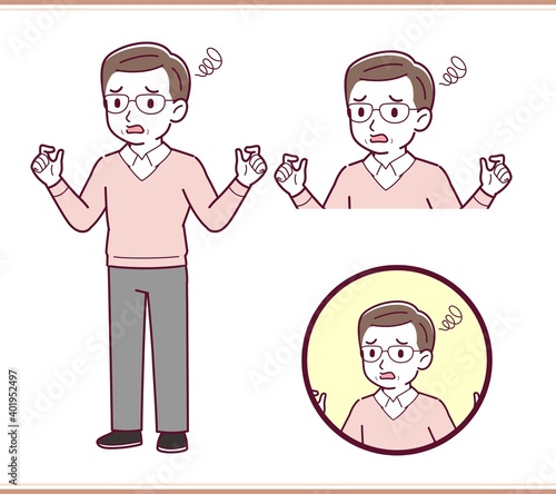 Healthy elderly man with glasses