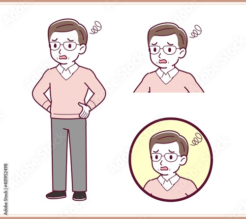 Healthy elderly man with glasses