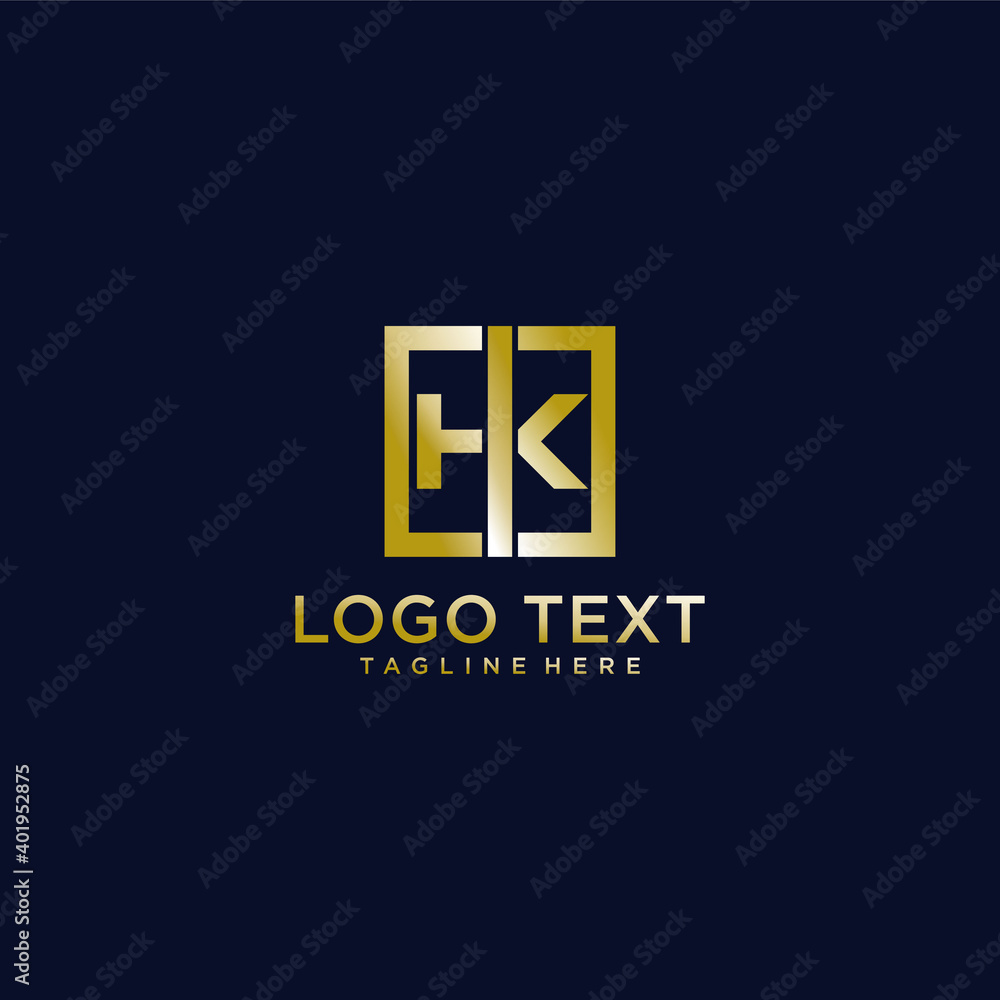 HK letter monogram logo with gold colour illustration Premium Vector HK letter monogram logo with gold colour illustration Premium Vector