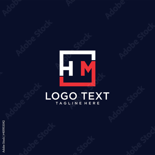 Initial letter HM logo type with design for company and business logo.premium Vector