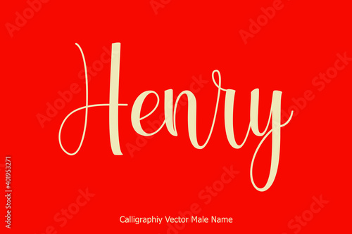 Fototapeta Henry Male Name in Cursive Typescript Typography Text