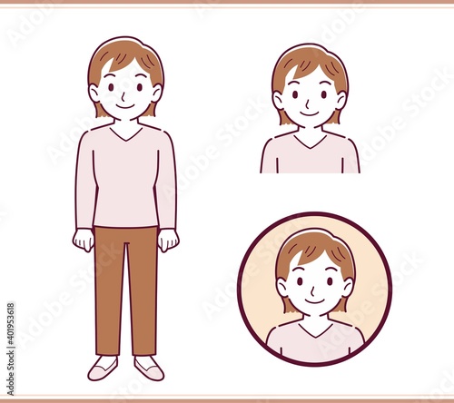 Young woman in pink clothes