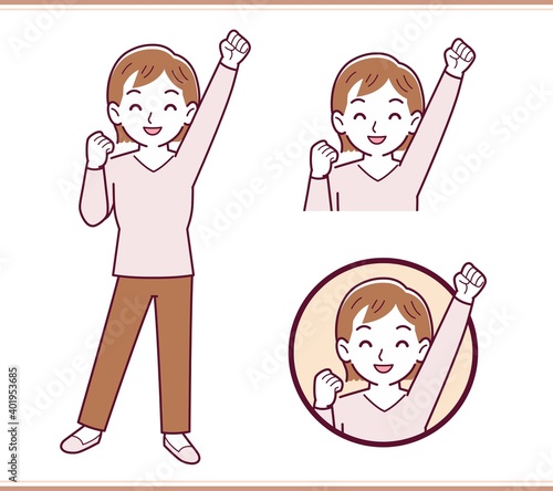 ピンクの服を着た若い女性