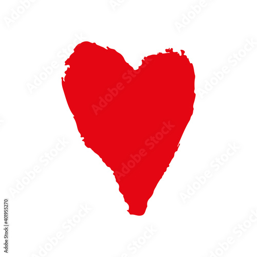 Heart icon. Colored silhouette. Vector flat graphic hand drawn illustration. Isolated object on a white background. Isolate.