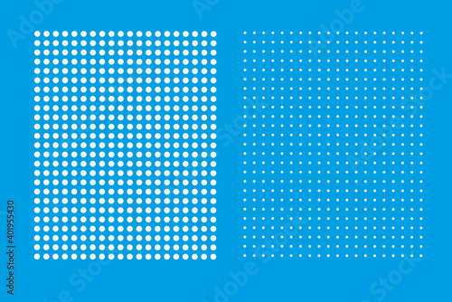 blue background with squares of dots