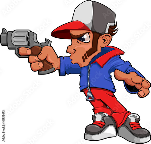 Bboy cartoon mascot character photo