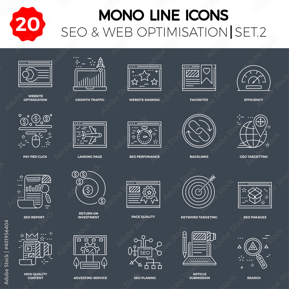 Thin Line Icons Set of Search Engine Optimization, Website and APP Design and Development. Simple Mono Line Pictogram Pack. Stroke Vector Logo Concept, Web Graphic. Vector icons. Thin Line Icons Set of Search Engine Optimization, Website and APP Design and Development. Simple Mono Line Pictogram Pack. Stroke Vector Logo Concept, Web Graphic. Vector icons.