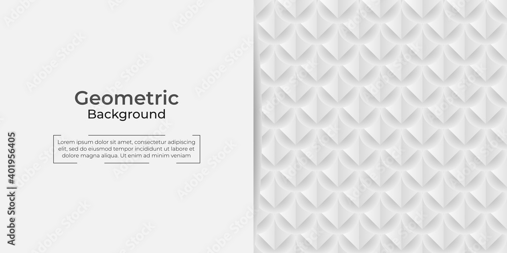 white geometric texture abstract background, paper art style. Very suitable for posters, flyers, banner, websites, cover design, etc. Vector illustration