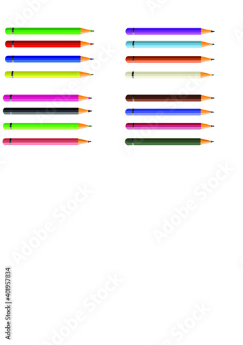 set of colored pencils