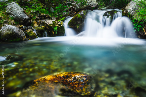 Little waterfall on the River of Ter (Catalonia, Ulldeter, Spain) photo