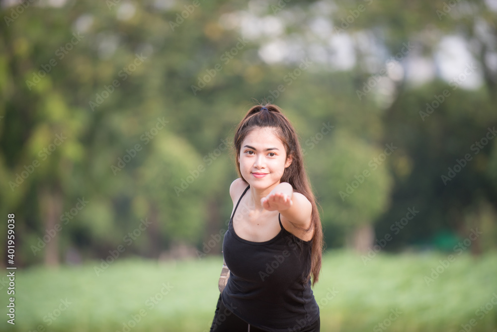 Asian woman is warm up, To make the muscles flexible Before going to jogging for good health and energy
metabolism,Outdoors cross training workout. Healthcare concept Asian woman is warm up, To make the muscles flexible Before going to jogging for good health and energy
metabolism,Outdoors cross training workout. Healthcare concept