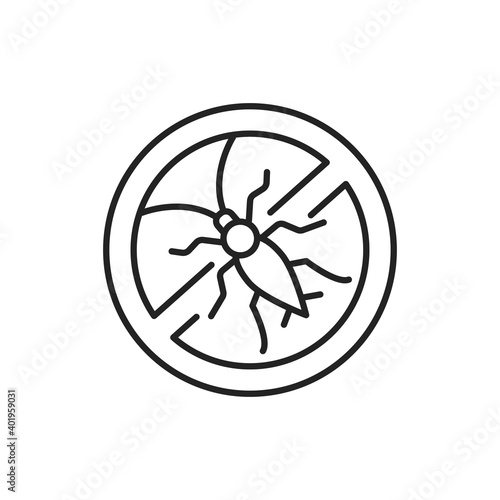 No pests color line icon. Pictogram for web page, mobile app, promo.