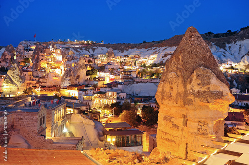 Goreme historical town at night, Cappadocia