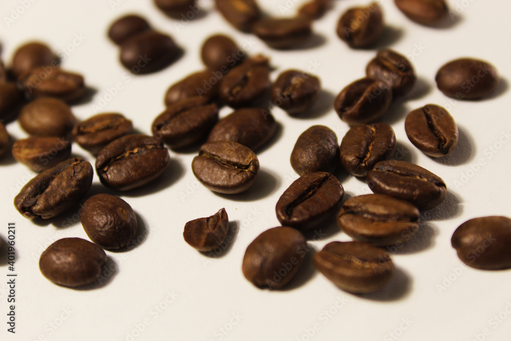 Coffee beans. Isolated on a white background. Coffee beans. Isolated on a white background.