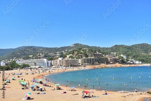 Beach in Tossa del Mar, Costa Brava, Catalonia, Spain