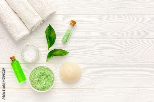 Herbal organic cosmetic set for homemade spa