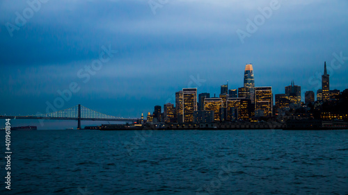 San Francisco at night postal view 