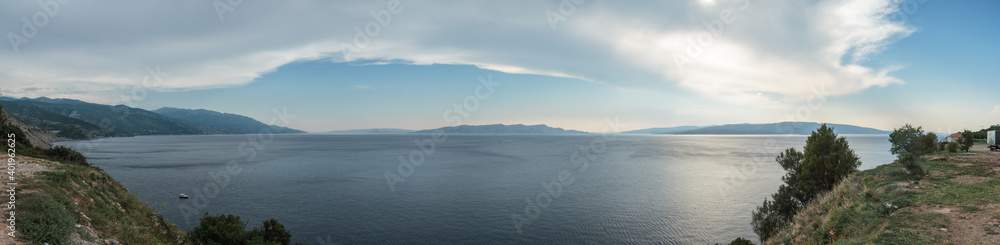 Panoramatic view on Adriatic sea in Croatia.