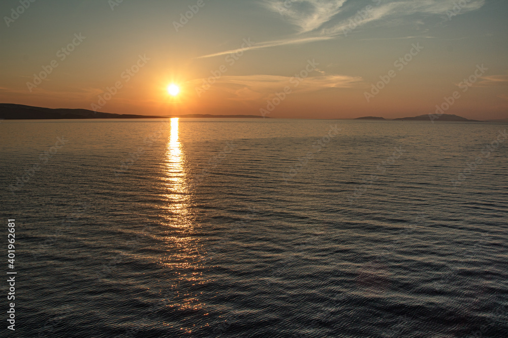 View on Adriatic sea in Croatia with sunset. View on Adriatic sea in Croatia with sunset.