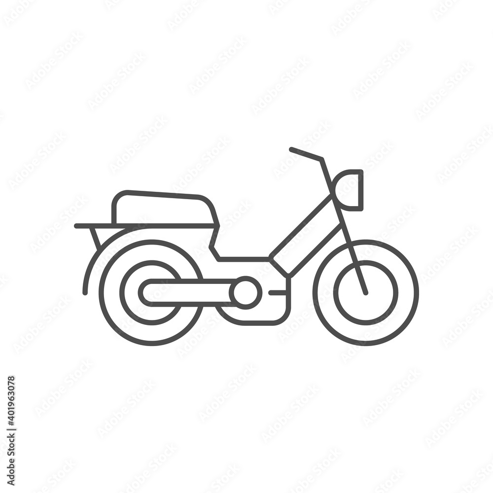Moped or scooter line outline icon Moped or scooter line outline icon