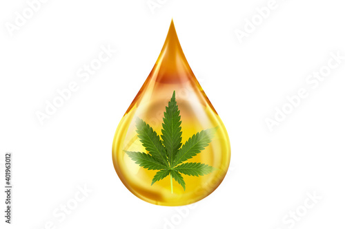 Schilderij op canvas essential of cbd oil