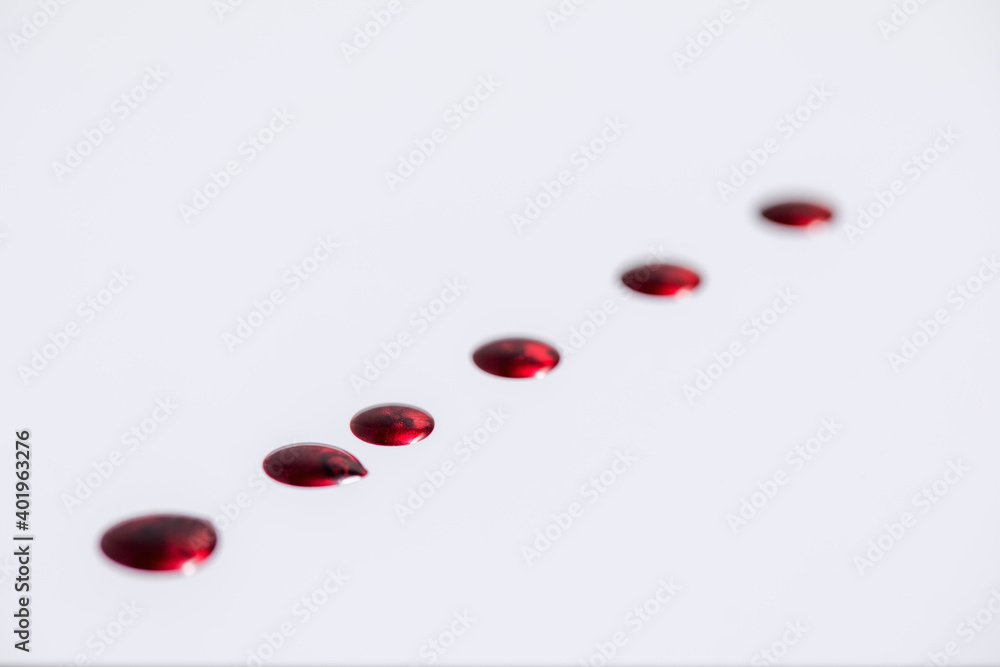 Drops of red nail polish. Drops of red nail polish.