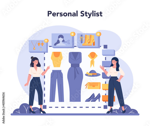 Fashion stylist concept. Modern, creative job, professional