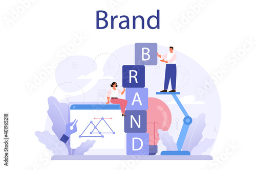 Brand concept. Marketing strategy and unique design of a company